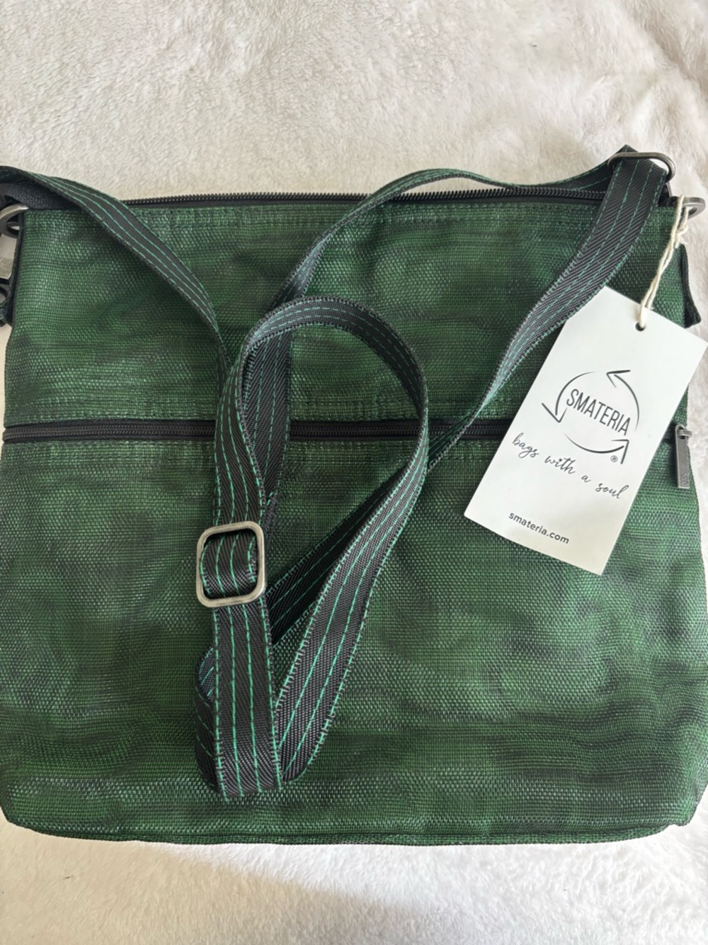 Lift Smateria flat crossbody bag  forest green, new